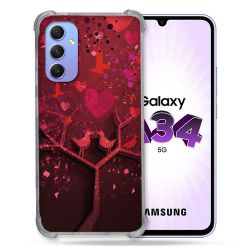 Coque Renforcée En Verre Trempé Pour Samsung Galaxy A34 5G Amour Arbre