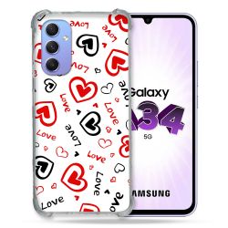 Coque Renforcée En Verre Trempé Pour Samsung Galaxy A34 5G Amour Love
