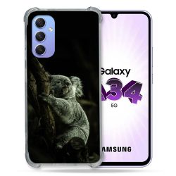 Coque Renforcée En Verre Trempé Pour Samsung Galaxy A34 5G Animal Koala Noir