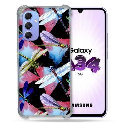 Coque Renforcée En Verre Trempé Pour Samsung Galaxy A34 5G Animal Libellule