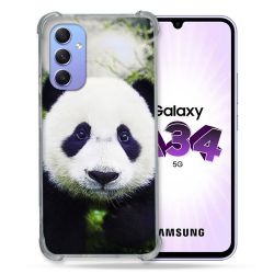 Coque Renforcée En Verre Trempé Pour Samsung Galaxy A34 5G Animal Panda Color