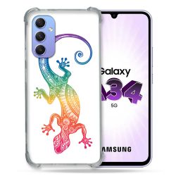 Coque Renforcée En Verre Trempé Pour Samsung Galaxy A34 5G Animal Salamandre Color