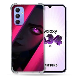 Coque Renforcée En Verre Trempé Pour Samsung Galaxy A34 5G Arcane Jynx Rose