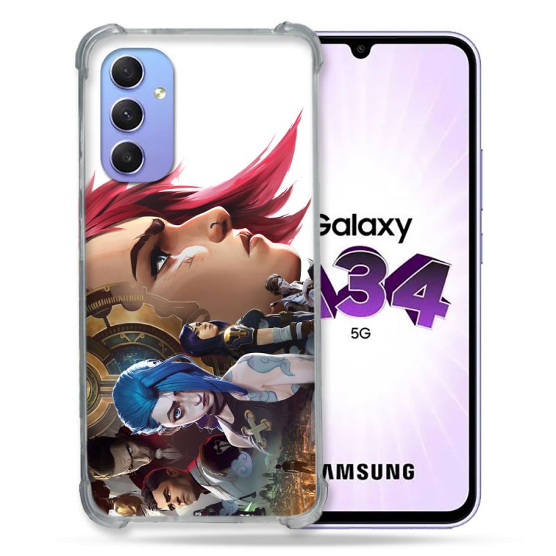 Coque Renforcée En Verre Trempé Pour Samsung Galaxy A34 5G Arcane Jynx Sœur
