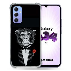 Coque Renforcée En Verre Trempé Pour Samsung Galaxy A34 5G Decale Singe Mafia