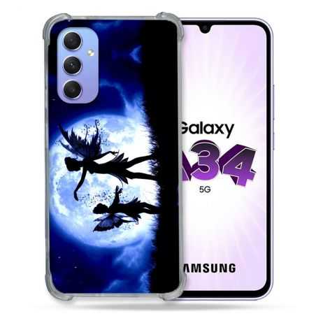 Coque Renforcée En Verre Trempé Pour Samsung Galaxy A34 5G Fantastique Fee Lune