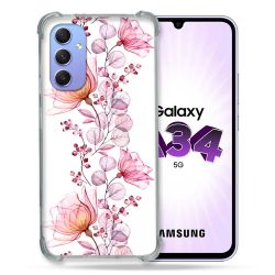 Coque Renforcée En Verre Trempé Pour Samsung Galaxy A34 5G Fleur Eclosion