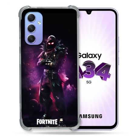 Coque Renforcée En Verre Trempé Pour Samsung Galaxy A34 5G Fortnite Raven