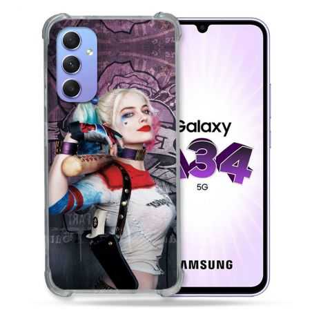 Coque Renforcée En Verre Trempé Pour Samsung Galaxy A34 5G Harley Quinn Batte