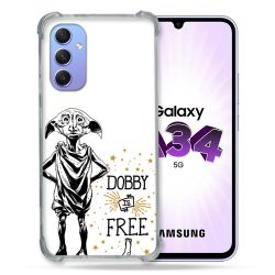 Coque Renforcée En Verre Trempé Pour Samsung Galaxy A34 5G Harry Potter Dobby Free Blanc