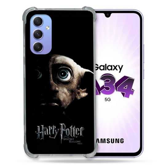 Coque Renforcée En Verre Trempé Pour Samsung Galaxy A34 5G Harry Potter Hollows Dobby