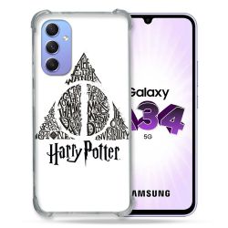 Coque Renforcée En Verre Trempé Pour Samsung Galaxy A34 5G Harry Potter Hollows triangle Blanc