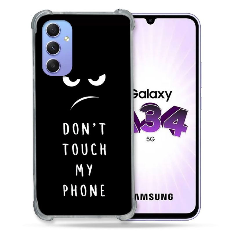 Coque Renforcée En Verre Trempé Pour Samsung Galaxy A34 5G Humour Don't Touch