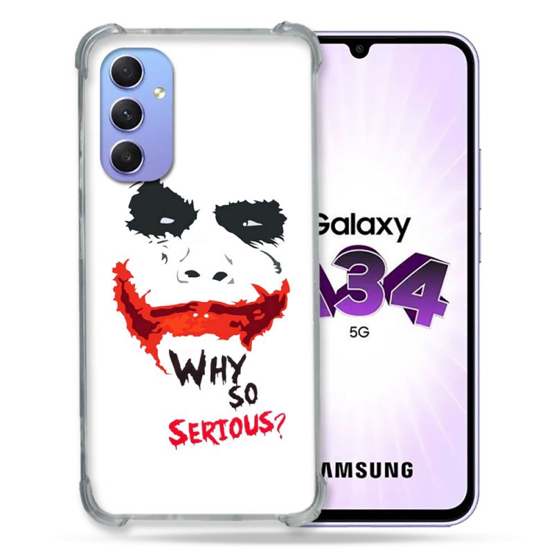 Coque Renforcée En Verre Trempé Pour Samsung Galaxy A34 5G Joker Blanc