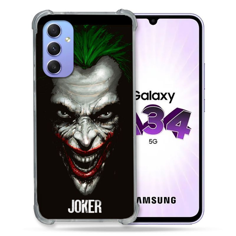 Coque Renforcée En Verre Trempé Pour Samsung Galaxy A34 5G Joker Noir