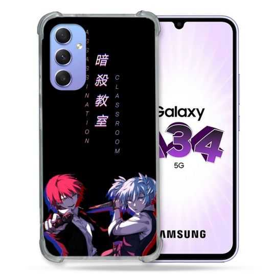 Coque Renforcée En Verre Trempé Pour Samsung Galaxy A34 5G Manga Assassination Classroom Duo
