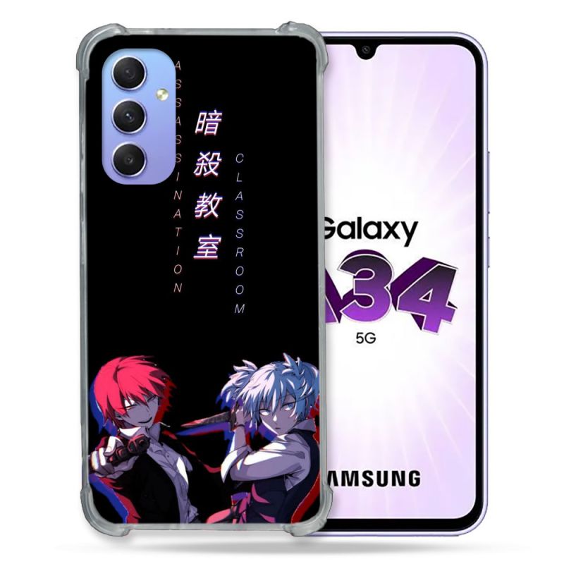 Coque Renforcée En Verre Trempé Pour Samsung Galaxy A34 5G Manga Assassination Classroom Duo