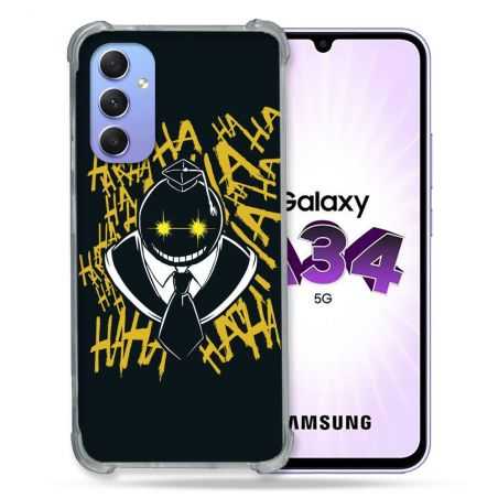 Coque Renforcée En Verre Trempé Pour Samsung Galaxy A34 5G Manga Assassination Classroom Kuro Noir