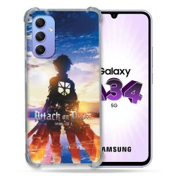 Coque Renforcée En Verre Trempé Pour Samsung Galaxy A34 5G Manga Attaque Titans Soleil