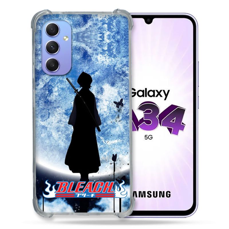 Coque Renforcée En Verre Trempé Pour Samsung Galaxy A34 5G Manga Bleach Lune