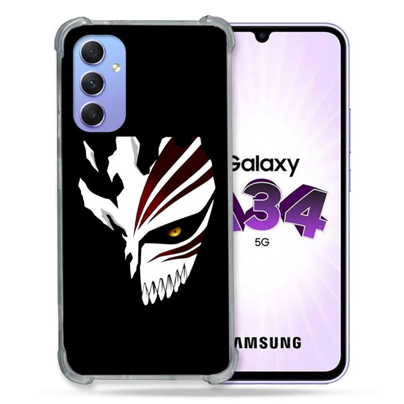 Coque Renforcée En Verre Trempé Pour Samsung Galaxy A34 5G Manga Bleach Masque
