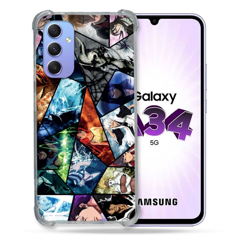 Coque Renforcée En Verre Trempé Pour Samsung Galaxy A34 5G Manga Bleach Pele Mele