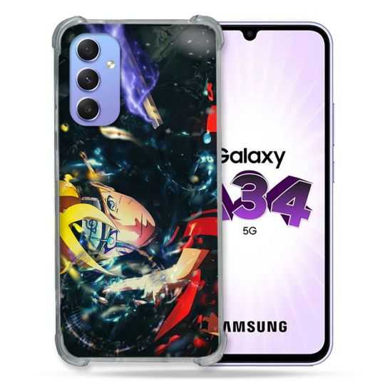Coque Renforcée En Verre Trempé Pour Samsung Galaxy A34 5G Manga Boruto Eclair