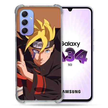 Coque Renforcée En Verre Trempé Pour Samsung Galaxy A34 5G Manga Boruto Signe