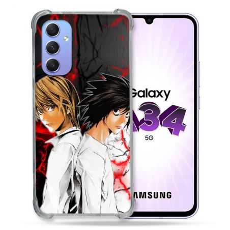 Coque Renforcée En Verre Trempé Pour Samsung Galaxy A34 5G Manga Death Note Duo