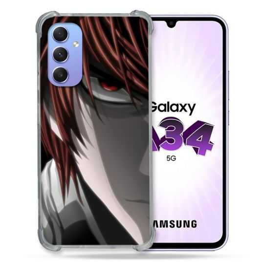 Coque Renforcée En Verre Trempé Pour Samsung Galaxy A34 5G Manga Death Note Kira