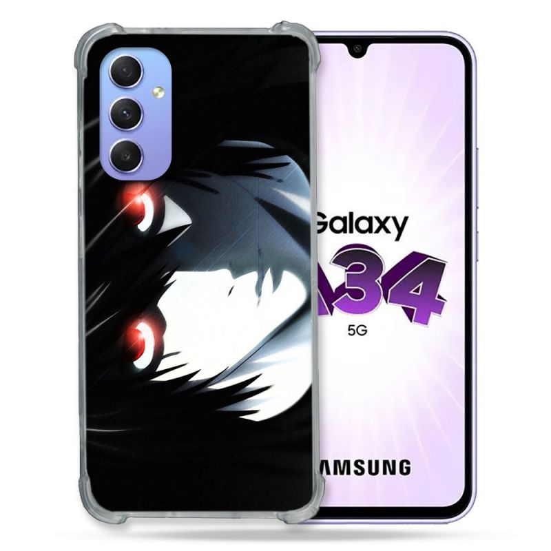 Coque Renforcée En Verre Trempé Pour Samsung Galaxy A34 5G Manga Death Note L
