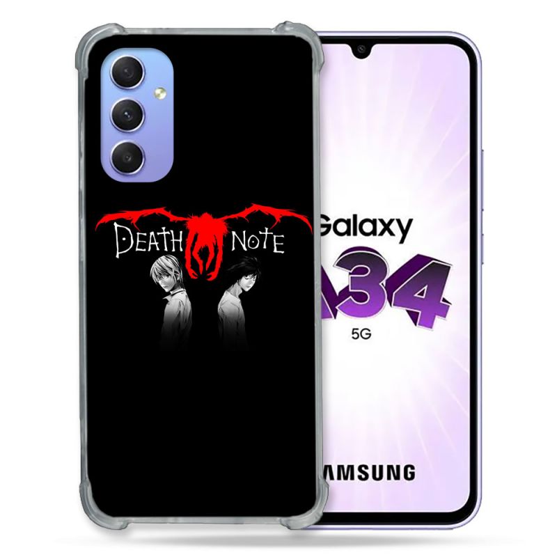 Coque Renforcée En Verre Trempé Pour Samsung Galaxy A34 5G Manga Death Note Noir