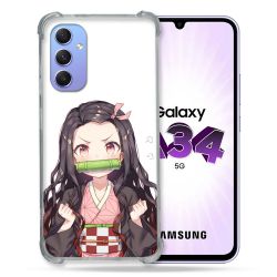 Coque Renforcée En Verre Trempé Pour Samsung Galaxy A34 5G Manga Demon Slayer Nezuko