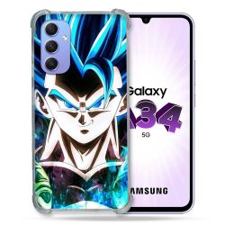Coque Renforcée En Verre Trempé Pour Samsung Galaxy A34 5G Manga Dragon Ball Gogeta Visage