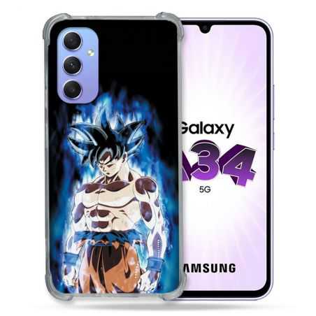 Coque Renforcée En Verre Trempé Pour Samsung Galaxy A34 5G Manga Dragon Ball Sangoku Noir