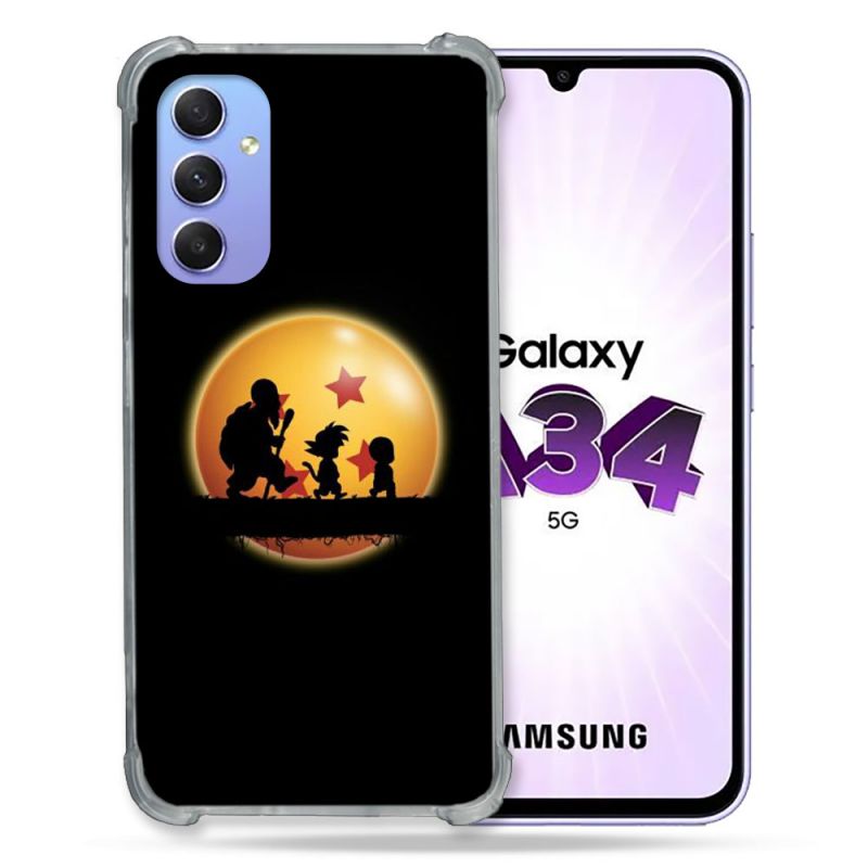 Coque Renforcée En Verre Trempé Pour Samsung Galaxy A34 5G Manga Dragon Ball Vintage