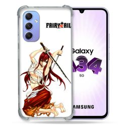 Coque Renforcée En Verre Trempé Pour Samsung Galaxy A34 5G Manga Fairy Tail Erza