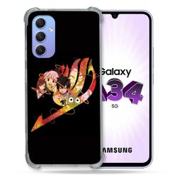 Coque Renforcée En Verre Trempé Pour Samsung Galaxy A34 5G Manga Fairy Tail Logo Noir