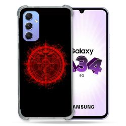 Coque Renforcée En Verre Trempé Pour Samsung Galaxy A34 5G Manga Fullmetal Alchemist Logo