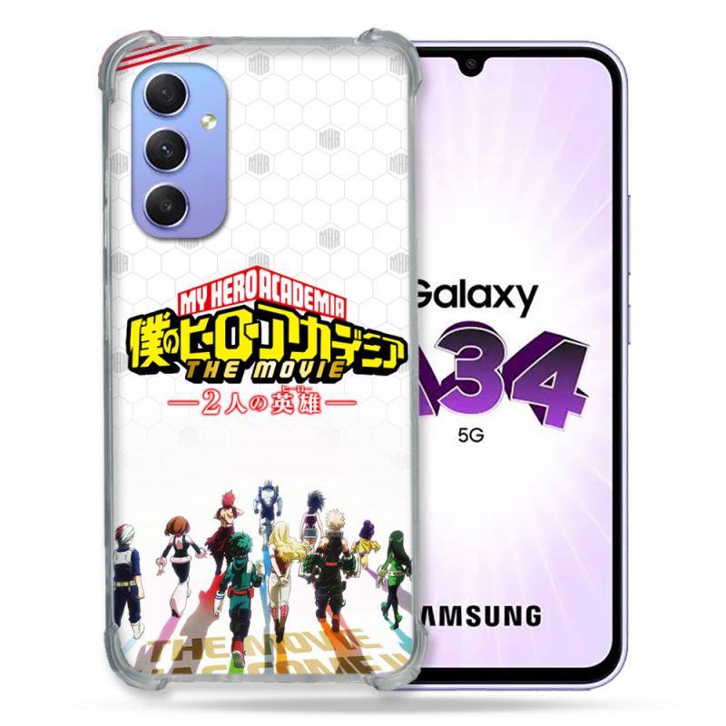 Coque Renforcée En Verre Trempé Pour Samsung Galaxy A34 5G Manga My Hero Academia Blanc