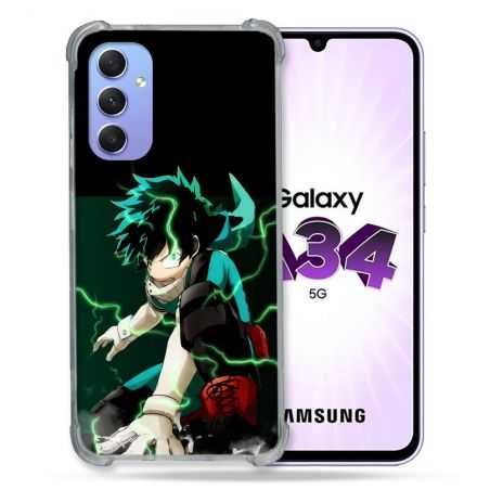 Coque Renforcée En Verre Trempé Pour Samsung Galaxy A34 5G Manga My Hero Academia Deku