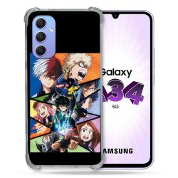 Coque Renforcée En Verre Trempé Pour Samsung Galaxy A34 5G Manga My Hero Academia Noir