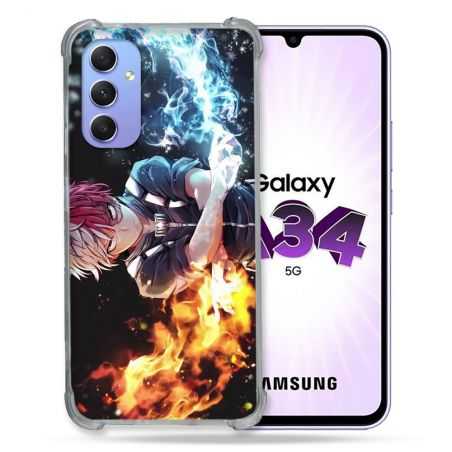 Coque Renforcée En Verre Trempé Pour Samsung Galaxy A34 5G Manga My Hero Academia Shoto