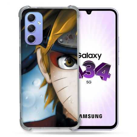 Coque Renforcée En Verre Trempé Pour Samsung Galaxy A34 5G Manga Naruto Blanc