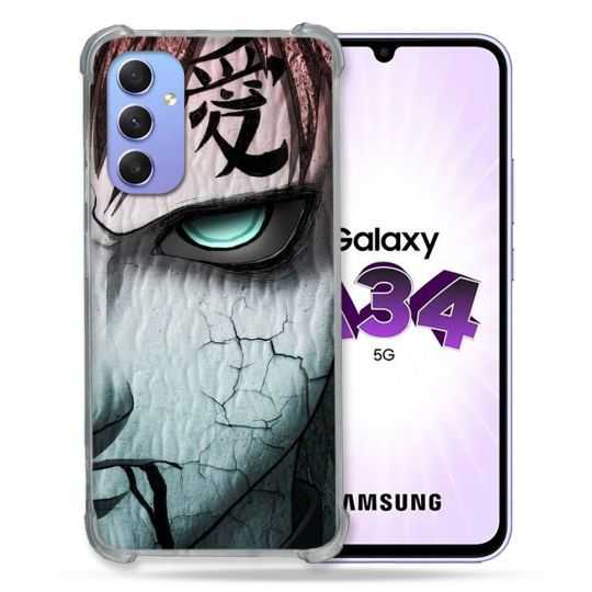 Coque Renforcée En Verre Trempé Pour Samsung Galaxy A34 5G Manga Naruto Gaara