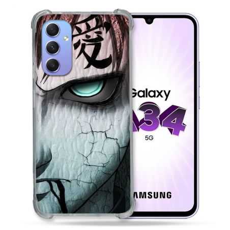 Coque Renforcée En Verre Trempé Pour Samsung Galaxy A34 5G Manga Naruto Gaara