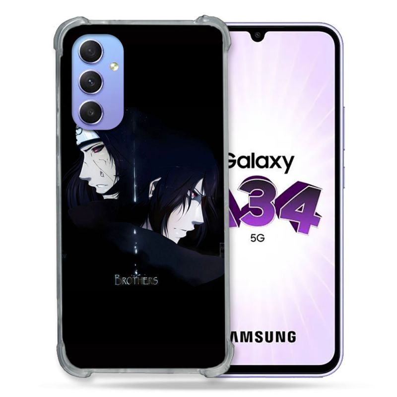 Coque Renforcée En Verre Trempé Pour Samsung Galaxy A34 5G Manga Naruto Sasuke Itachi