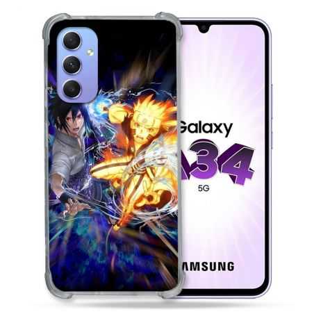 Coque Renforcée En Verre Trempé Pour Samsung Galaxy A34 5G Manga Naruto VS