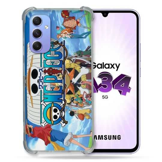 Coque Renforcée En Verre Trempé Pour Samsung Galaxy A34 5G Manga One Piece Sunny