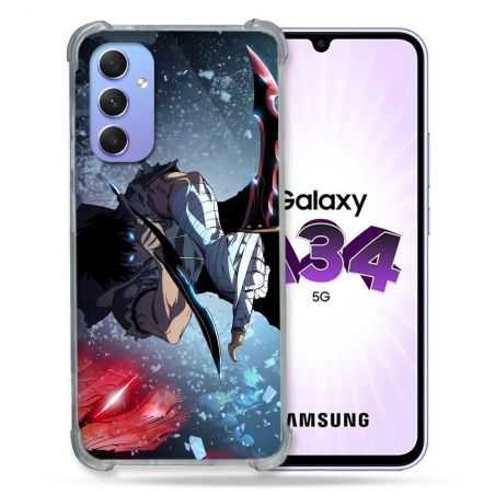 Coque Renforcée En Verre Trempé Pour Samsung Galaxy A34 5G Manga Solo Leveling Sung Epee